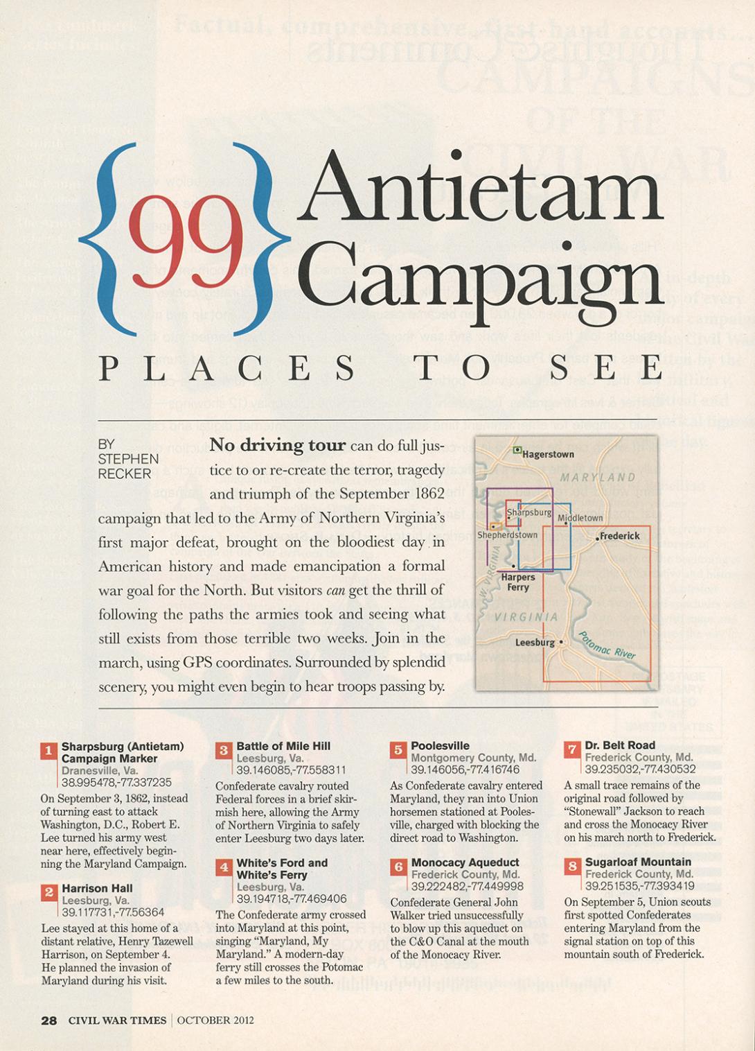 99 Antietam Campaign Places